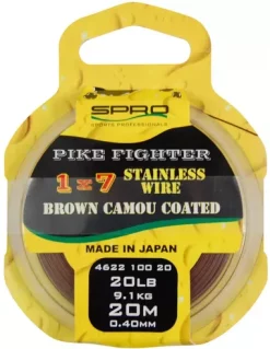 Spro 1x7 BROWN COATED WIRE 20m 40LB 1x6pcs